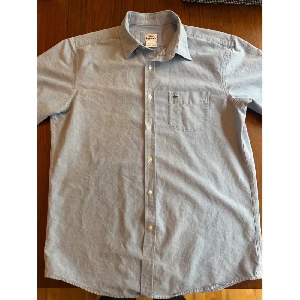 Lacoste Men's Regular Fit Short Sleeve Oxford Button Down Shirt - Size 42